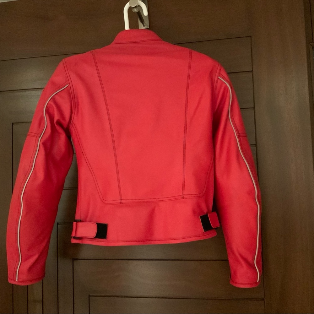 SUOMY Woman's Leather Motorcycle Jacket, Sz S, EUC - Picture 3 of 16